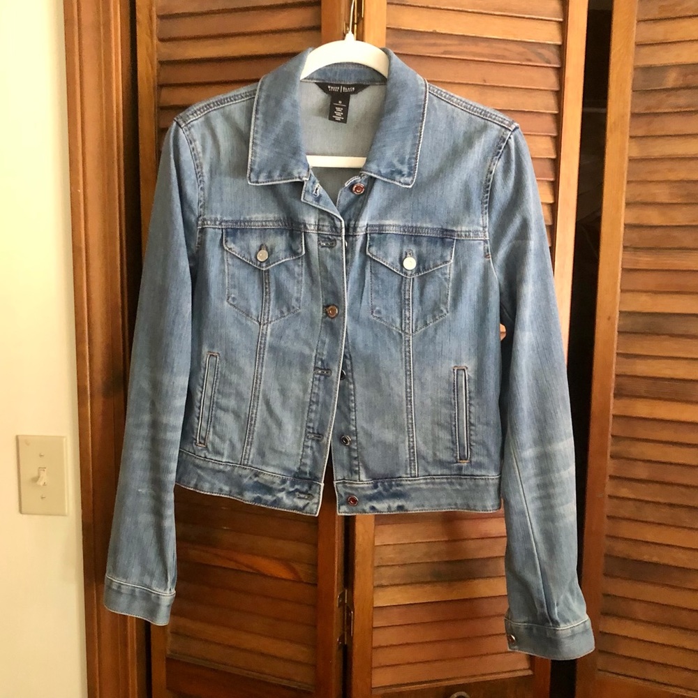WHBM Denim Blue Jean Jacket Sz 10 EUC